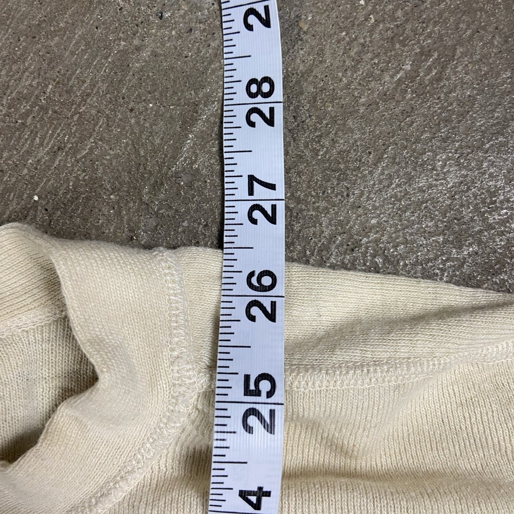 Vintage 80s US Military Henley Undershirt Size Small Cream Long Sleeve Pullover - Picture 6 of 8